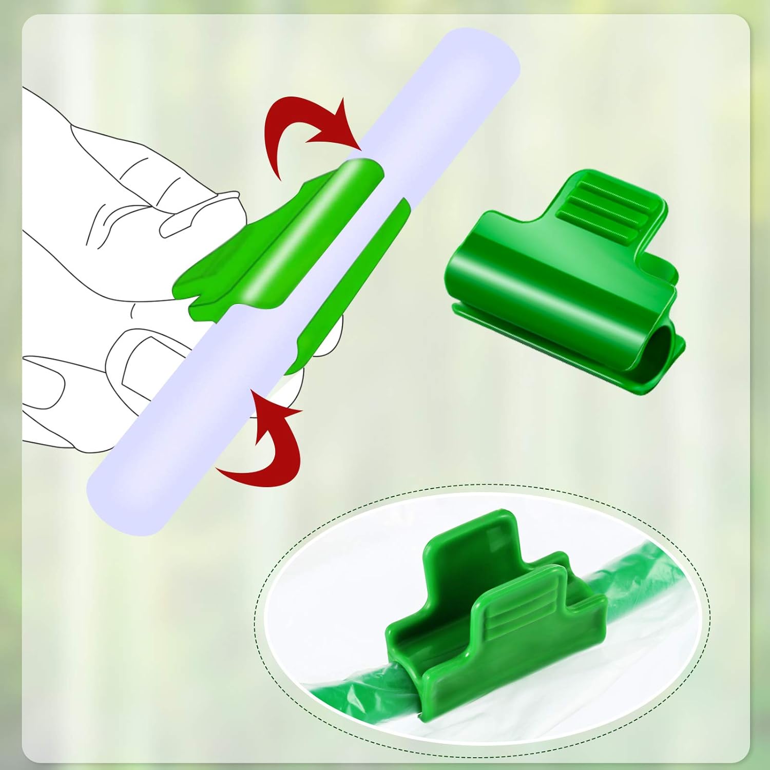 40 Pieces Greenhouse Clamps Film Row Cover Netting Tunnel Hoop Clip Frame Shading Net Rod Clip Greenhouse Film Clamps for Season Plant Extension Support (40 pieces,10 mm) - Image 4