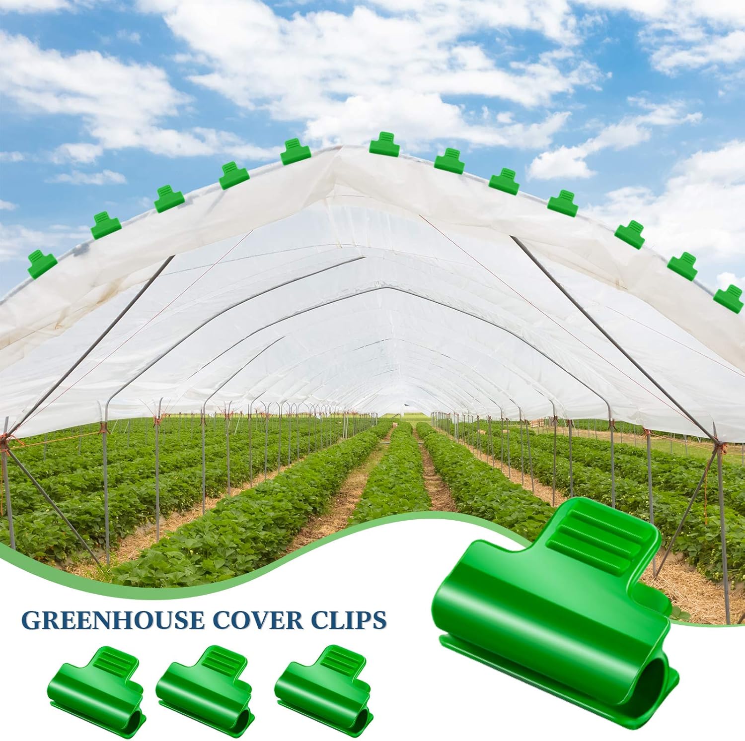 40 Pieces Greenhouse Clamps Film Row Cover Netting Tunnel Hoop Clip Frame Shading Net Rod Clip Greenhouse Film Clamps for Season Plant Extension Support (40 pieces,10 mm) - Image 5