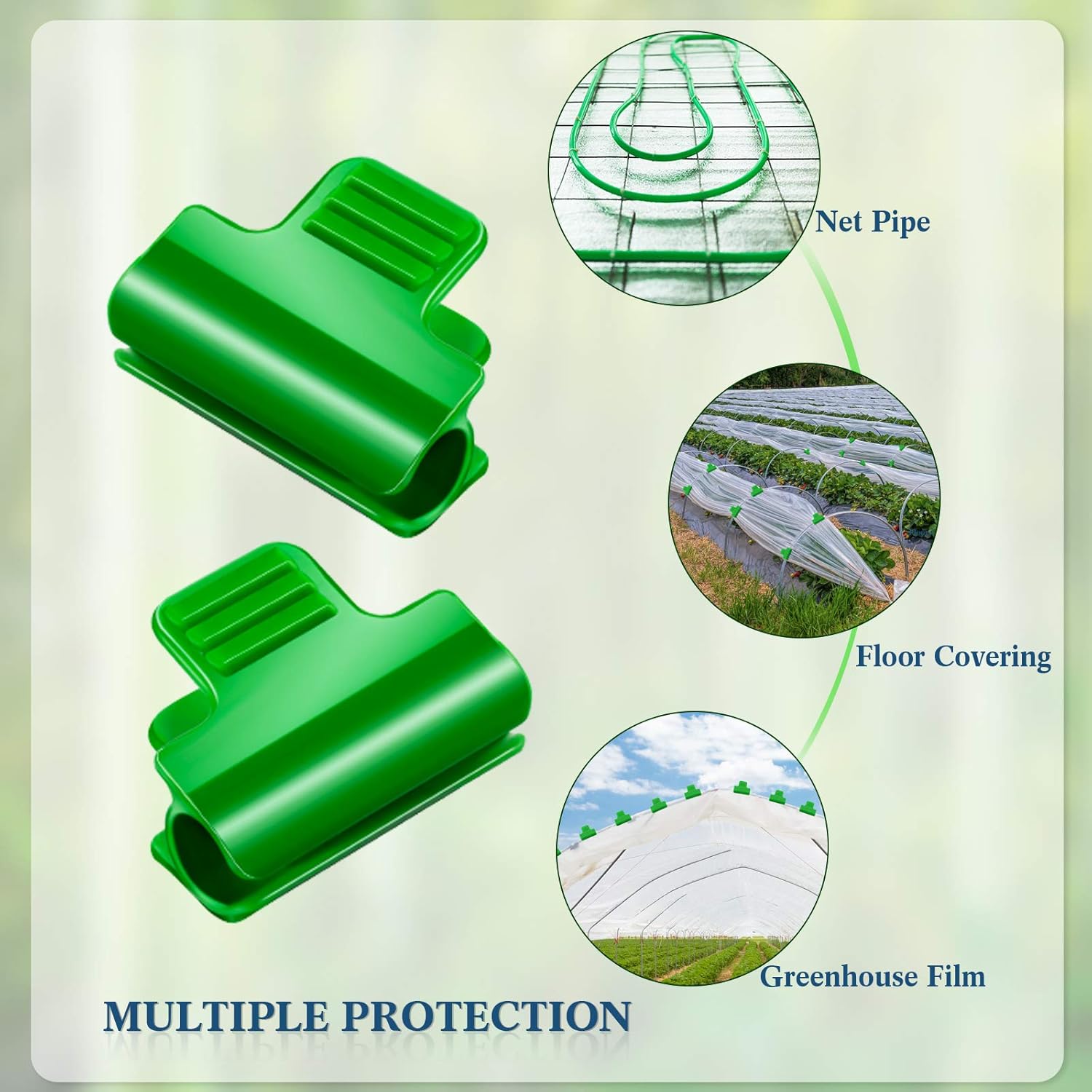 40 Pieces Greenhouse Clamps Film Row Cover Netting Tunnel Hoop Clip Frame Shading Net Rod Clip Greenhouse Film Clamps for Season Plant Extension Support (40 pieces,10 mm) - Image 7