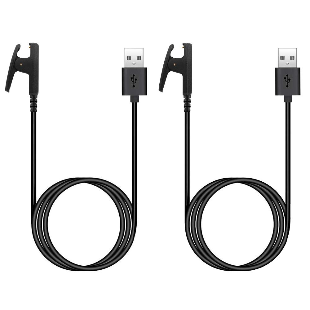 Charger for Garmin Forerunner 35 230 235 630 645 735XT, Approach S20 G10, Vivomove HR, Lily, Replacement Charging Cable Clip Data Sync Cord for Garmin Smart Watch [2Pack, 3.3ft/1m] - Image 1