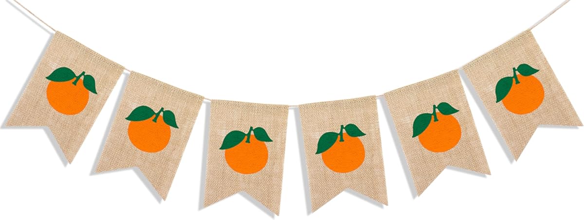 Orange Banner for Little Cutie Baby Shower Decorations Garland Orange Clementine Theme Birthday Party Supplies Photo Backdrop - Image 1