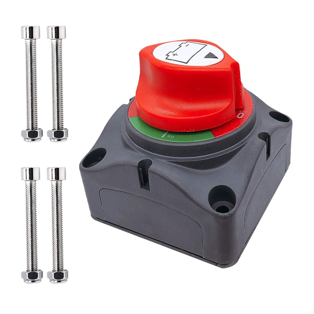 Battery Disconnect Switch 12V - 48V, Marine Battery Switch Disconnect Power Cut Shut Off for Car, Vehicle, RV and Boat (On/Off) - Image 1