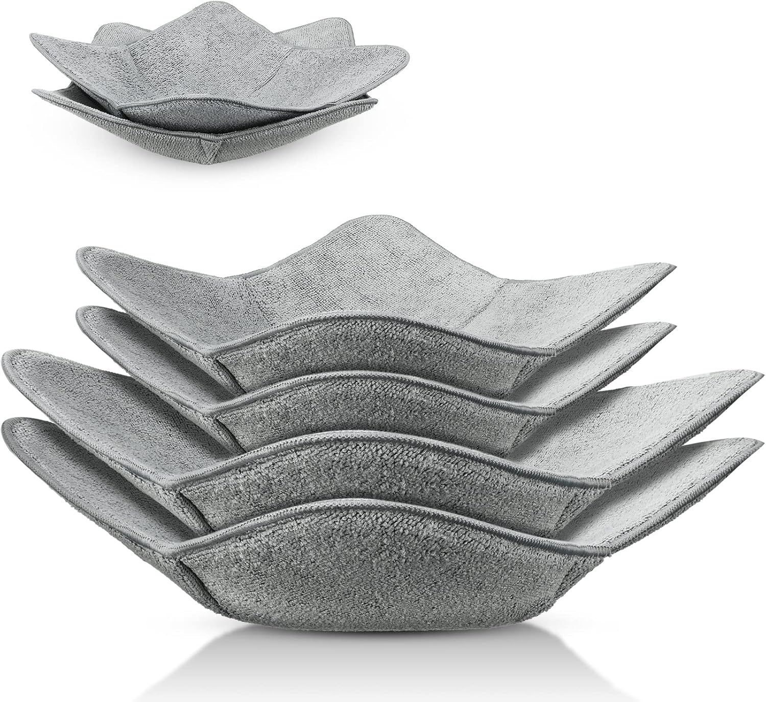 Microwave Bowl Cozy Holders for Hot Food Bowl Pot Plate in 2 Sizes Heat Proof Polyester Potholder Protector Food Soup for Bouillon(Gray,4 Pieces) - Image 1