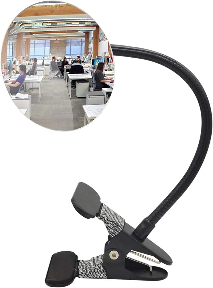 Clip On Security Mirror, Convex Cubicle Mirror for Personal Safety and Security Desk Rear View Monitors or Anywhere (3.35