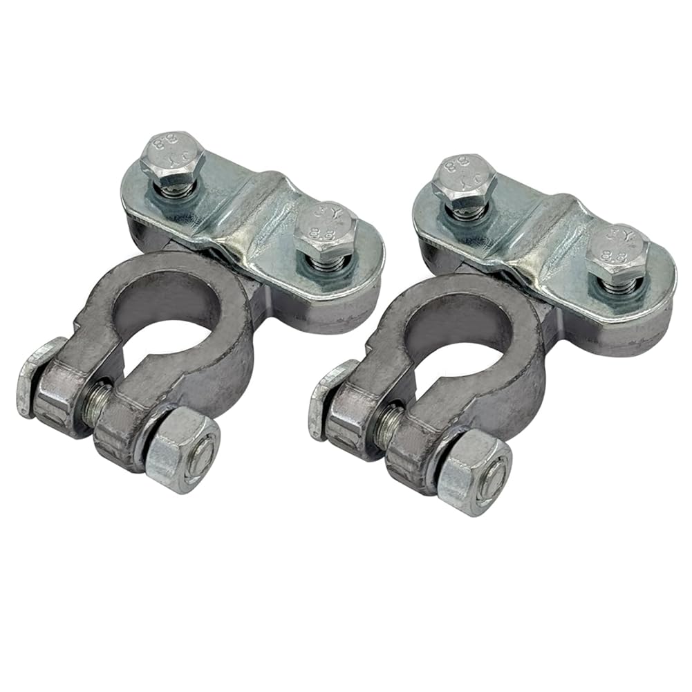 Heavy Duty Lead Alloy Military Spec Battery Terminal Ends, Top Post Battery Terminals Clamp Set for Marine Car Boat RV Vehicles (1 Pair Same Terminal) - Image 1