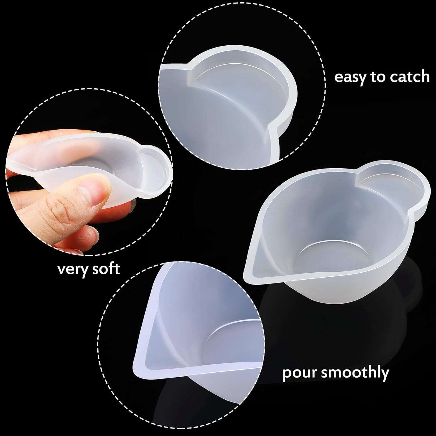 23 Pcs Silicone Mould Cup Dispensers Mini Measuring Cup Resin Mixing Bowls with Rubber Spoon Glue Stick Small Scraper Color Modulation Tools Kit for DIY Epoxy Resin Craft UV Resin Projects - Image 3
