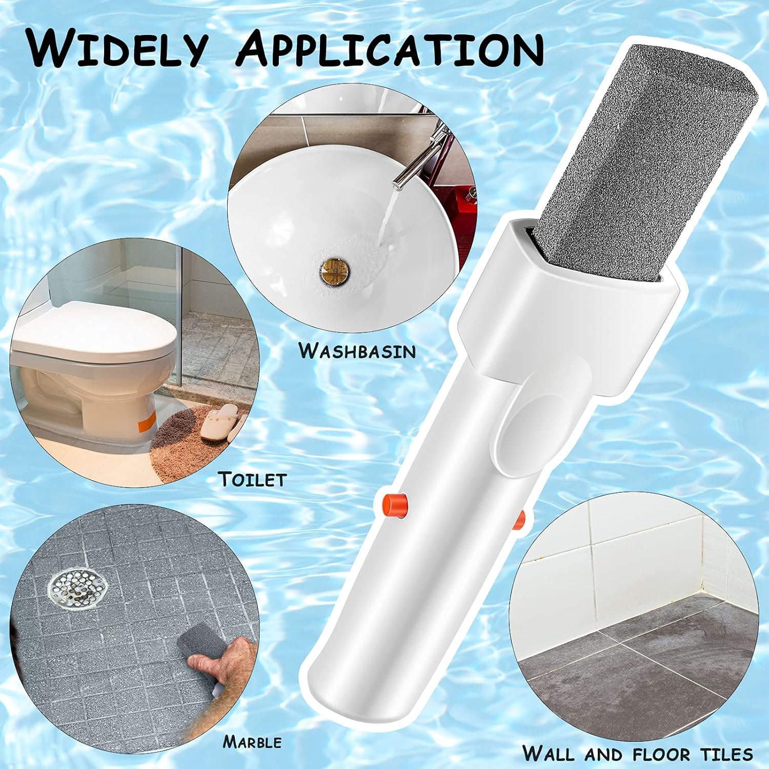 3 Pieces Pool Pumice Stone with Handle Erase Rust Stain Spot Remover Pool Tile Calcium Cleaning Tools Pumice Sticks Stone for Concrete Plaster Pool Spa Toilet Bowl Ring Calcium Tub - Image 3
