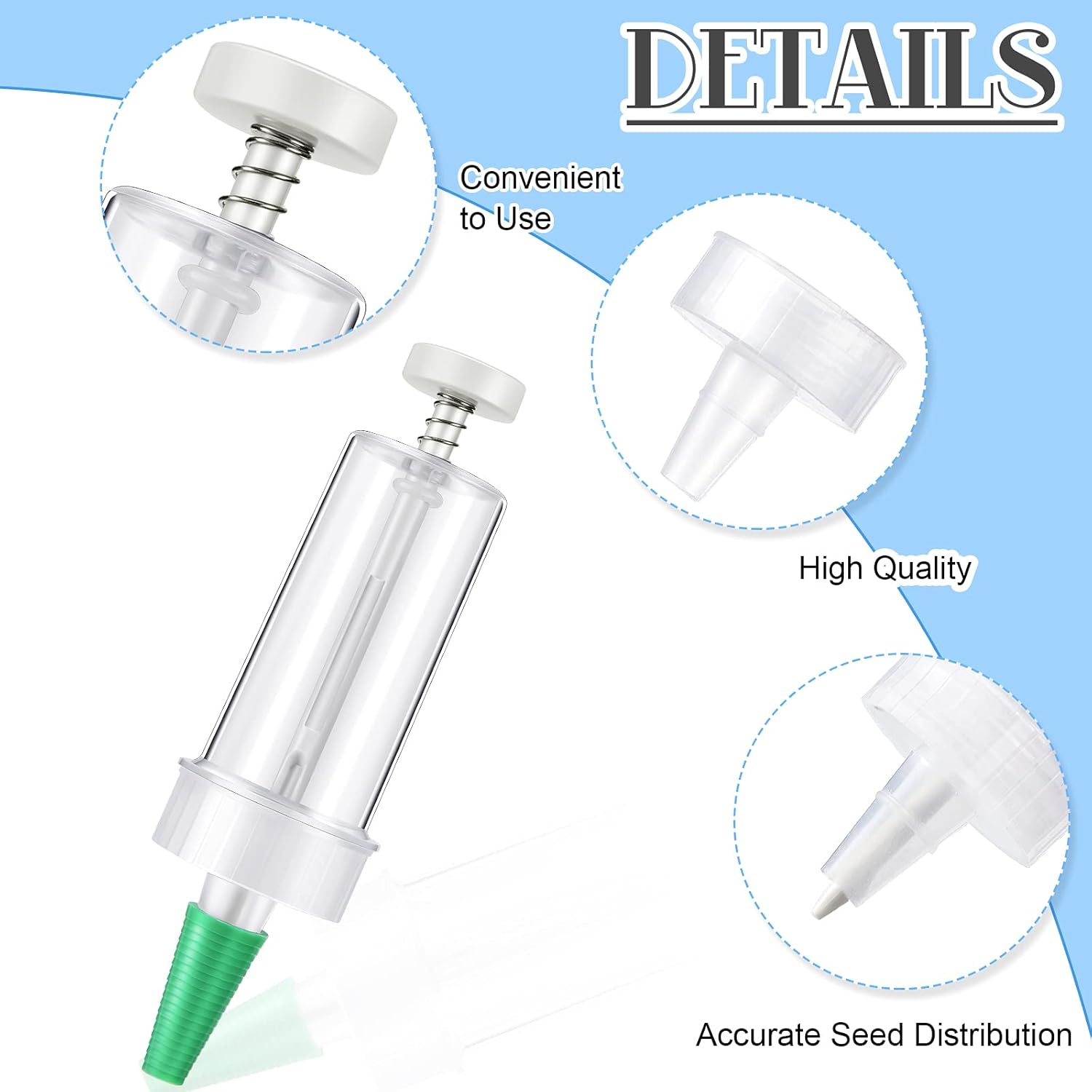 Mini Sowing Seed Dispenser Sower Seed Spreader Garden Planter Hand Seeder Tool Seed Manual Planter Garden Flower Plant Sower Planter Mini Hand Garden Seed Dispenser Planter Starter Seeder - Image 3