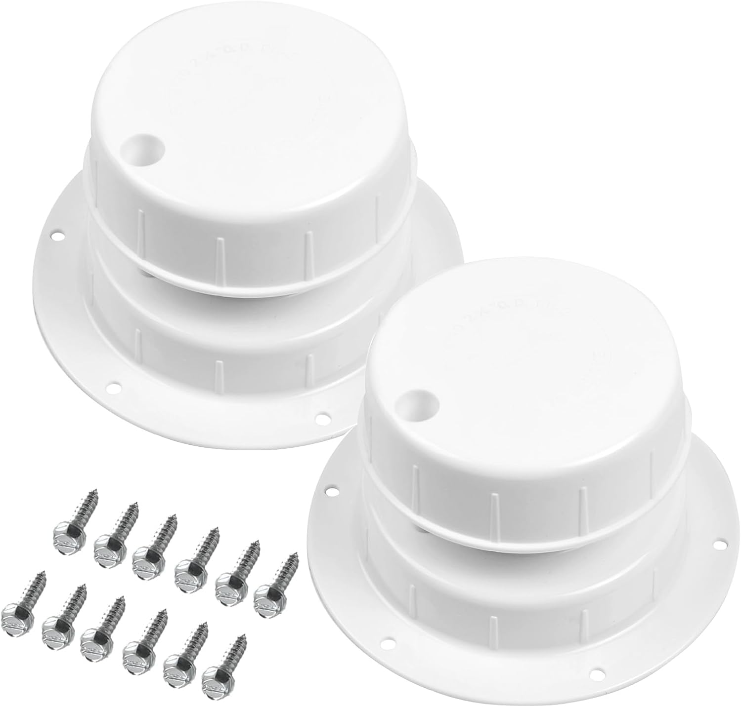 White RV Roof Vent Cover Kit 2-Pack with Screws – Universal Fit for 1