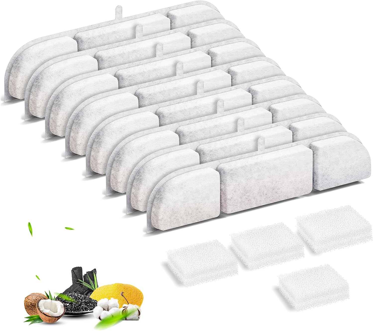 8 Packs Replacement Filters for DownyPaws Battery Operated Cat Water Fountain DPWFP6, 4 Months Set of Replacement Filters for DownyPaws 84oz/2.5L Fursink Wireless Pet Water Fountain - Image 1