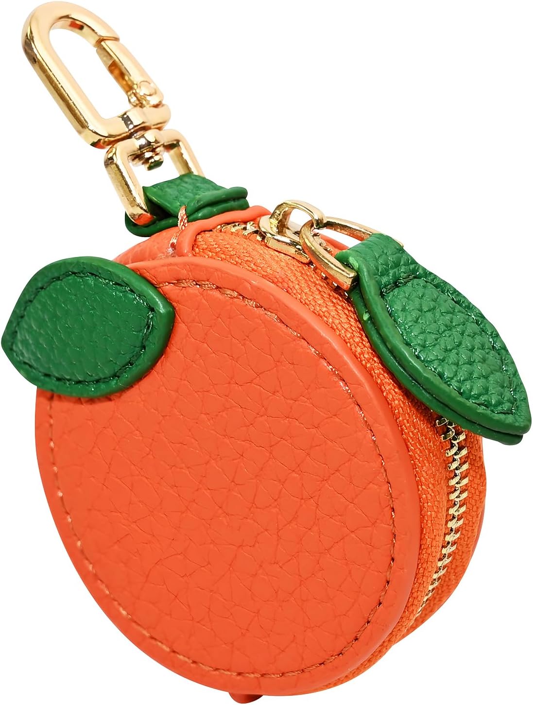 Cute Fruit Coin Purse Keychain With Zipper - Kawaii Mini Leather Bag Charm for Backpack Or Orange Bag Charm - Image 1