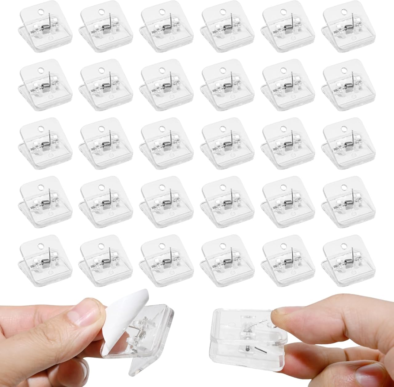 30 PackAdhesive Wall Clips for Hanging Flags Posters Photos - Tapestry Hangers - Postcard Clips for Home Office School Decoration - Image 1