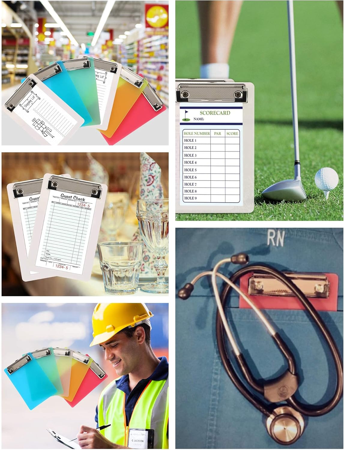 Mini Clipboards, 4.7x7.3 Inch Portable Plastic Clipboards for Receipts & Orders, Ideal for Warehouse, Office, School & Outdoor Work (5-Pack) - Image 7