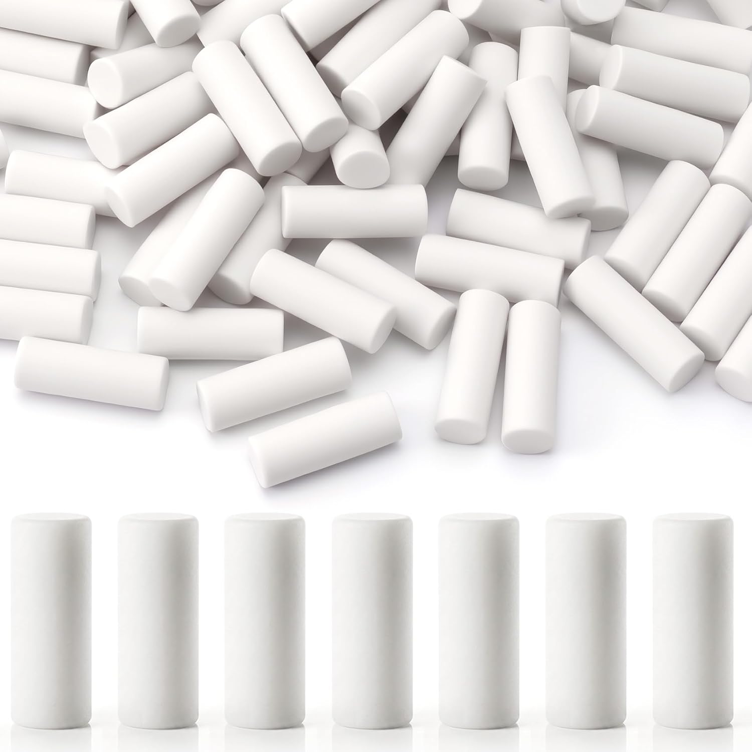 50pcs Mechanical Pencil Eraser Refills, Universal Twist Erase Eraser Refills Traceless Replacement, Pen Erasers Bulk Correction Supplies for Propelling Drafting Japan Pencils- White - Image 1