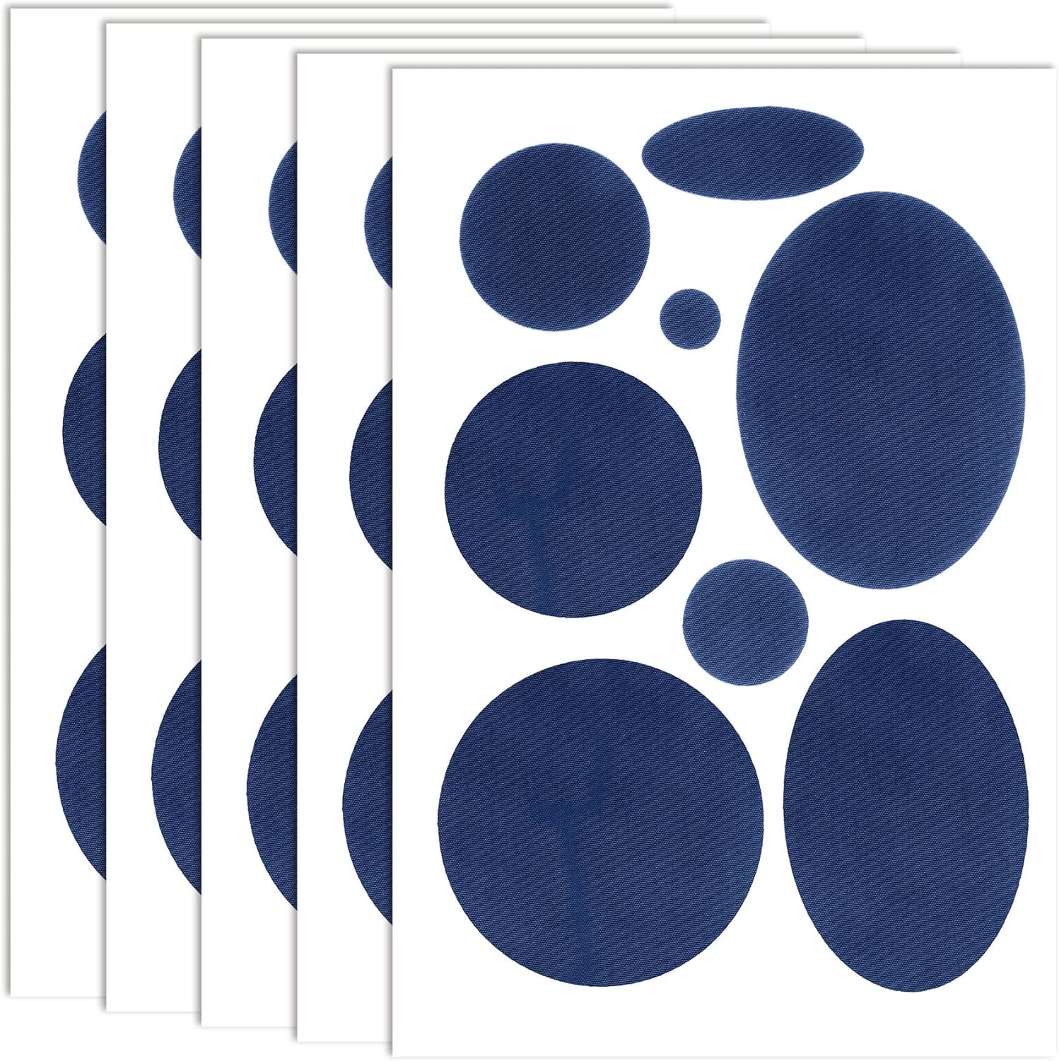 Puffer Down Jacket Repair Patch Kit 40pcs/5 Sheets, Blue Nylon Fabric Repair Patch Self Adhesive Waterproof Stick On Patches Tape for Jackets Coat Clothing Tent Sleeping Bags Ski Pants Holes - Image 1