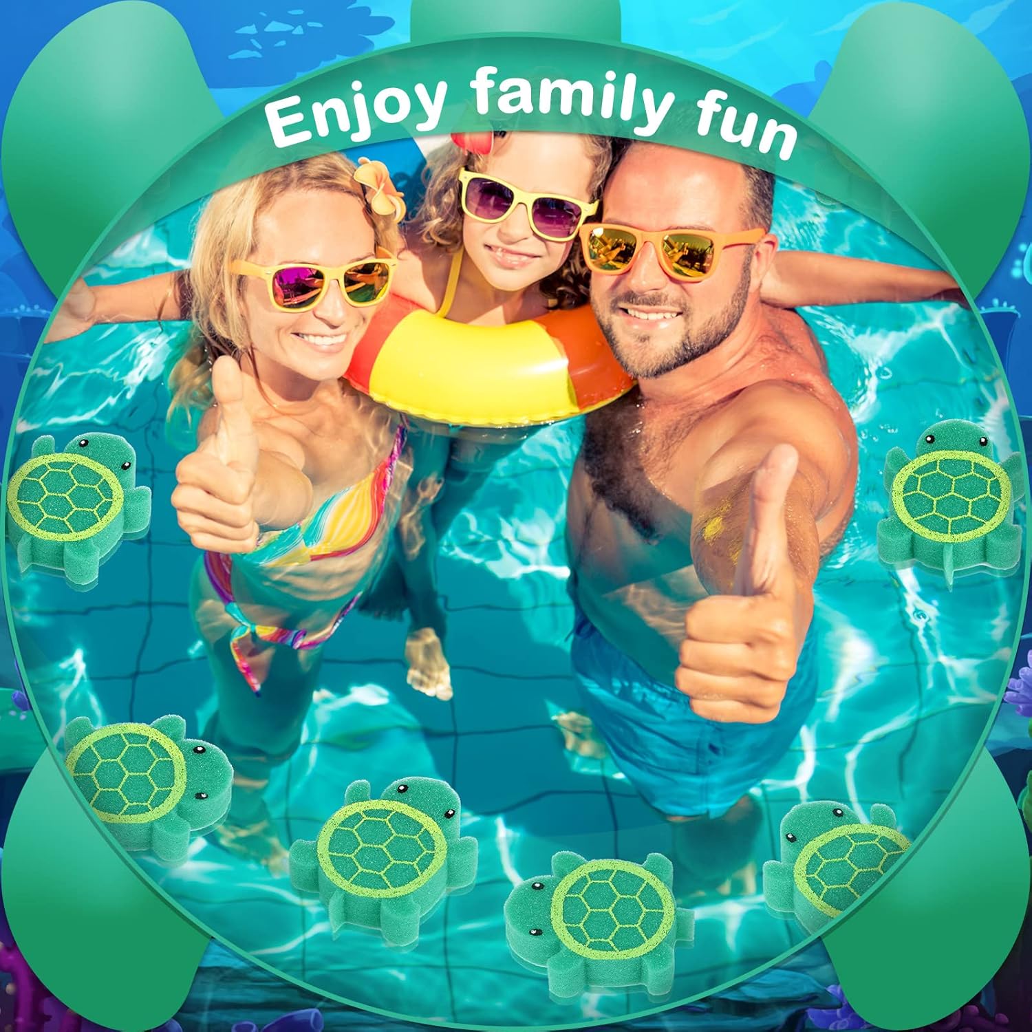 18 Pcs Oil Absorbing Sponge Hot Tub Scum Absorber Swimming Pool Spa Sponge Accessories Cleaning Kit to Collect Scum Grime and Oil from Hot Tub Swimming Pool and Spa(Turtle) - Image 4