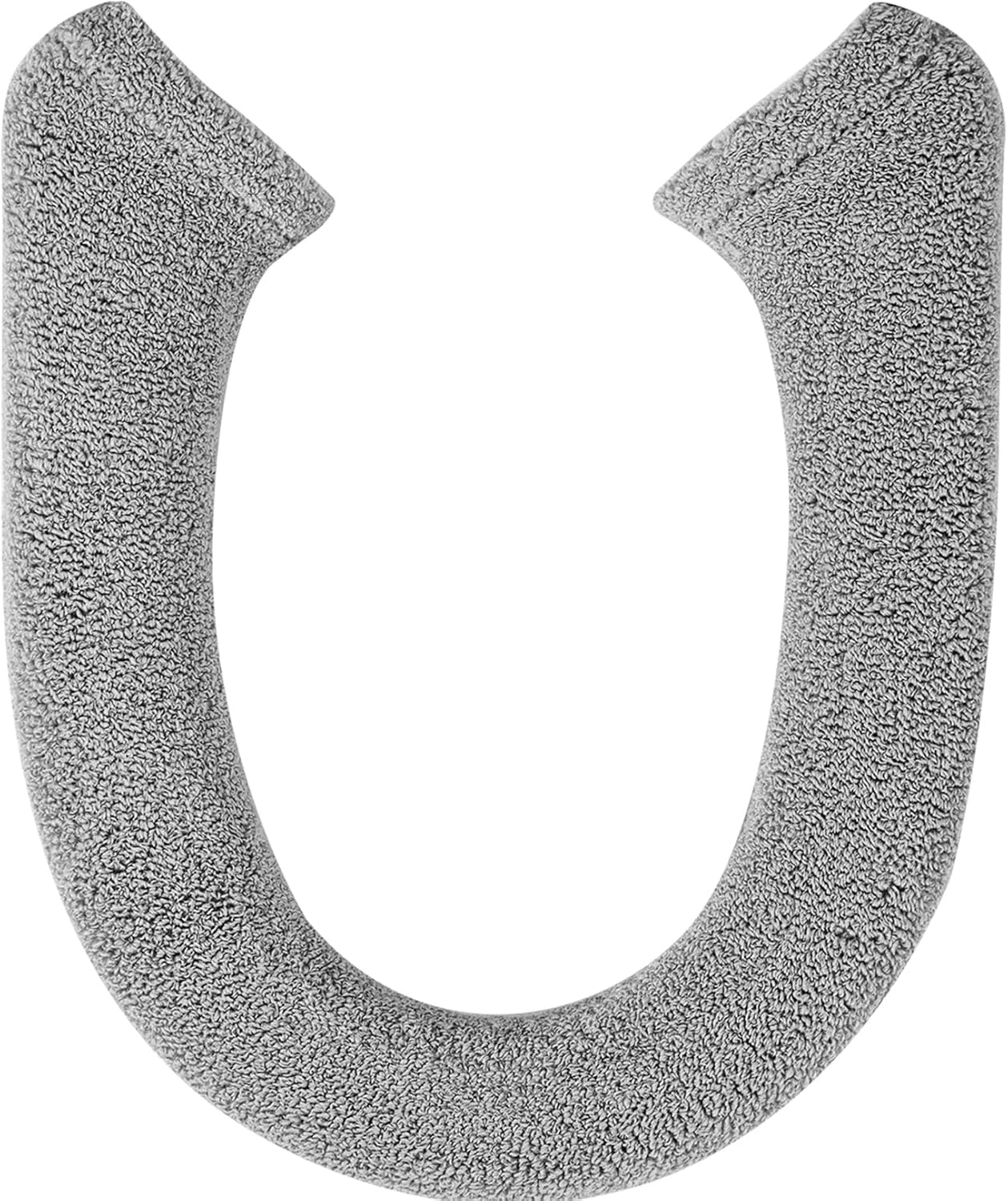 Toilet Seat Cover with Snaps Fixed, Thicker Soft Toilet Seat Warmer Cover for Bathroom, Washable Stretchable Toilet Seat Covers, Fits Most Round, Oval and Elongated Toilet Seat, Light Gray - Image 1