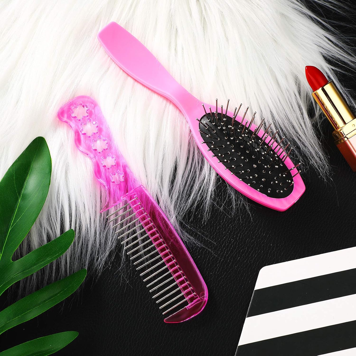 4 Pieces Doll Hair Brush Plastic Pink Wig Accessories for 18 Inch Dolls and Other Hair Care Accessories, 2 Style - Image 3