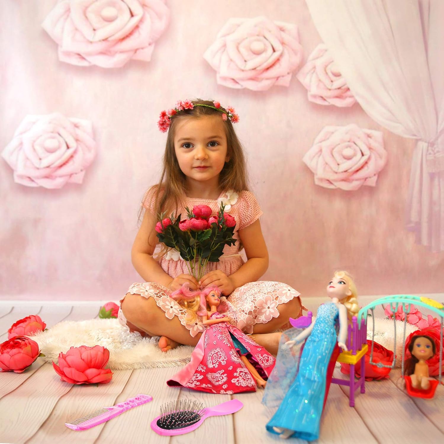 4 Pieces Doll Hair Brush Plastic Pink Wig Accessories for 18 Inch Dolls and Other Hair Care Accessories, 2 Style - Image 4