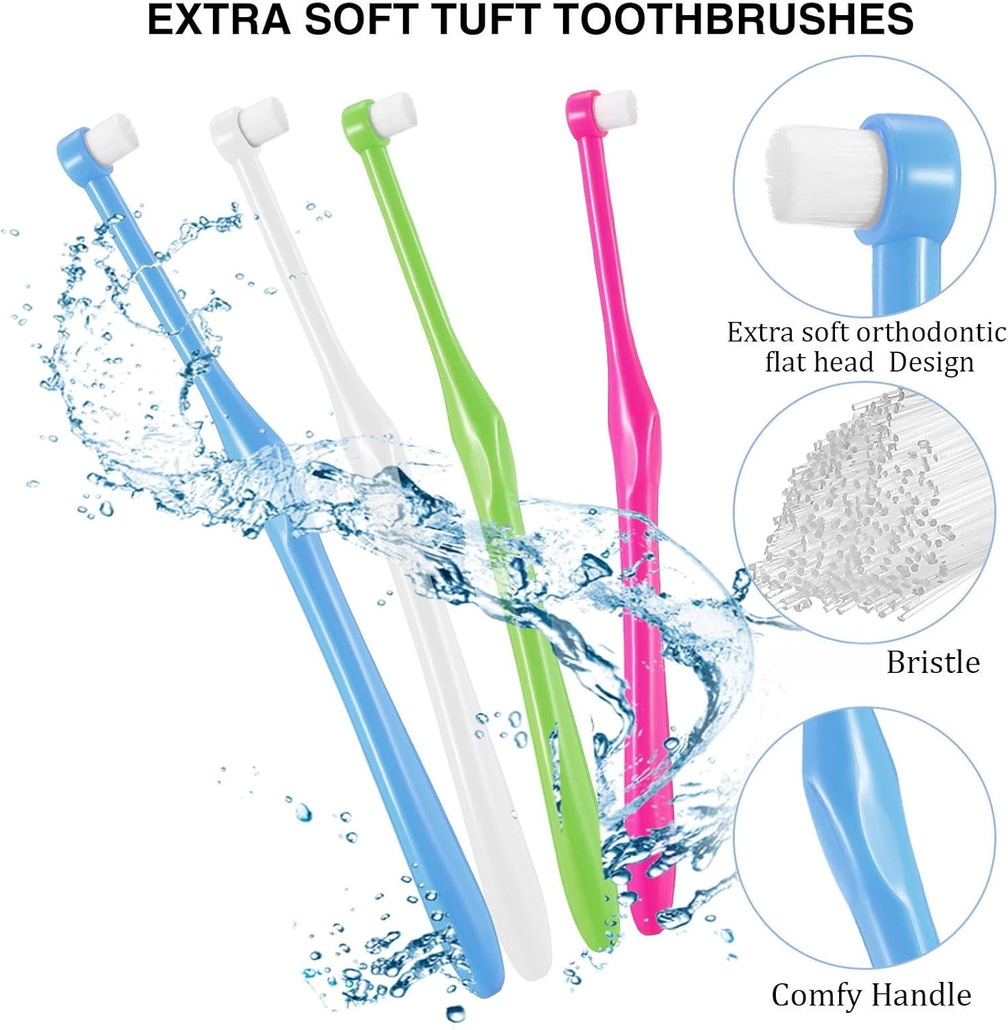 8 Pieces End Tuft Toothbrushes Extra Soft Tufted Brush Teeth Manual Single Compact Interdental Brush for Adult Detail Cleaning and Care - Image 3