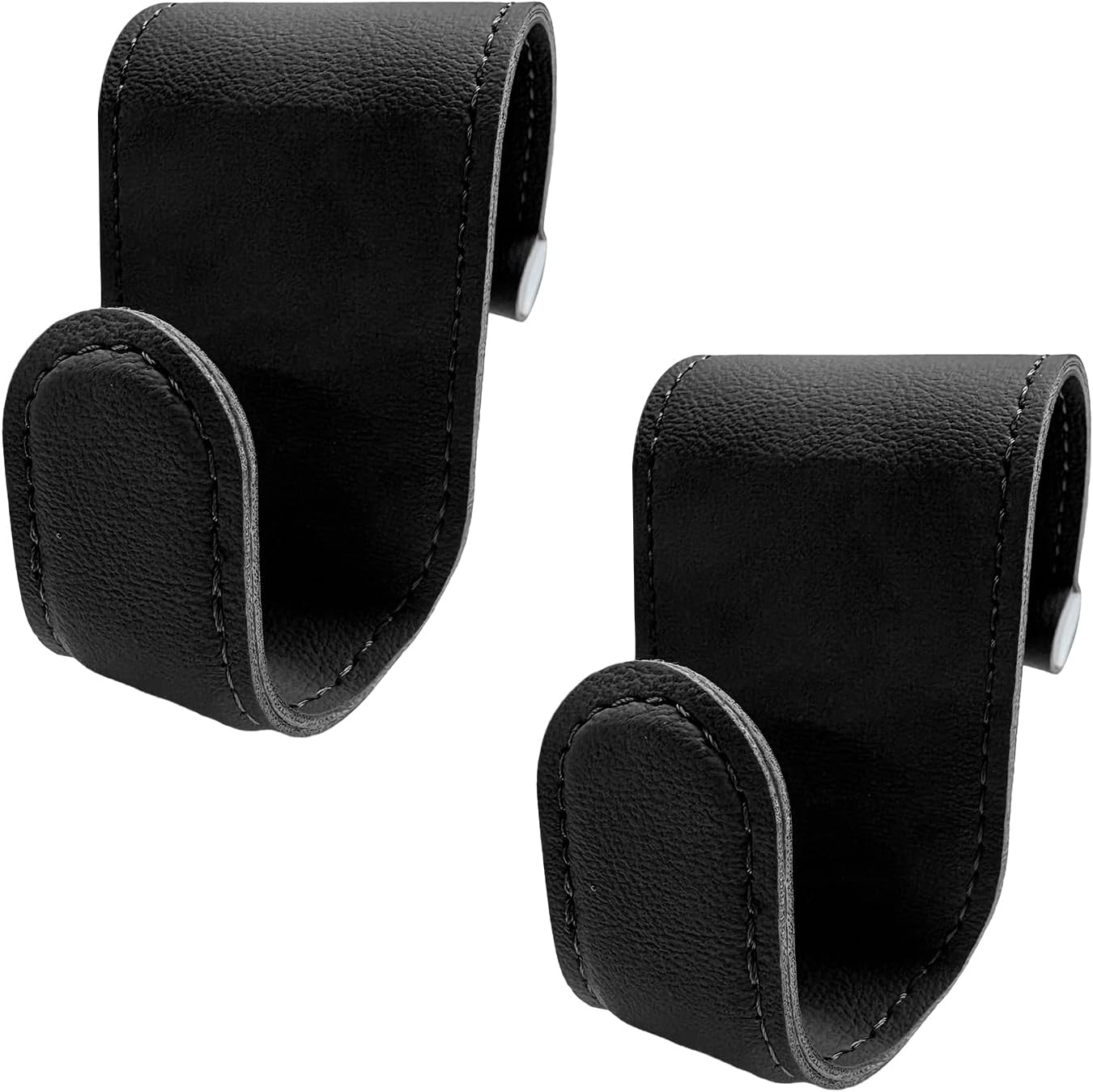 2 PCS Car Co-Pilot Glovebox Hooks, Anti-Scratch Leather Auto Glove Box Storage Hangers, Vehicle Glovebox Organizer Passenger Seat Hanging Hooks for Handbag Purse Umbrellas (Black) - Image 1