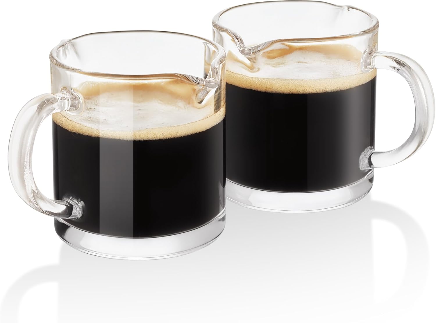 Ackers Shot Glasses Espresso Parts 4.5OZ Double Spouts Milk Cup Clear Glass (Pack of 2) - Image 1