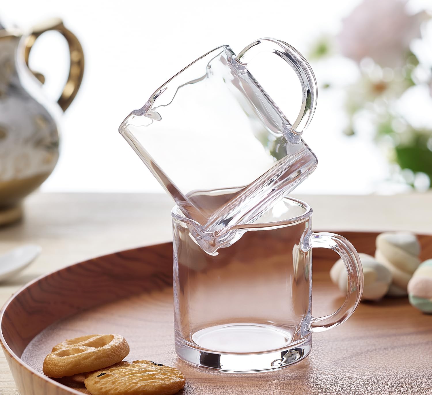 Ackers Shot Glasses Espresso Parts 4.5OZ Double Spouts Milk Cup Clear Glass (Pack of 2) - Image 4