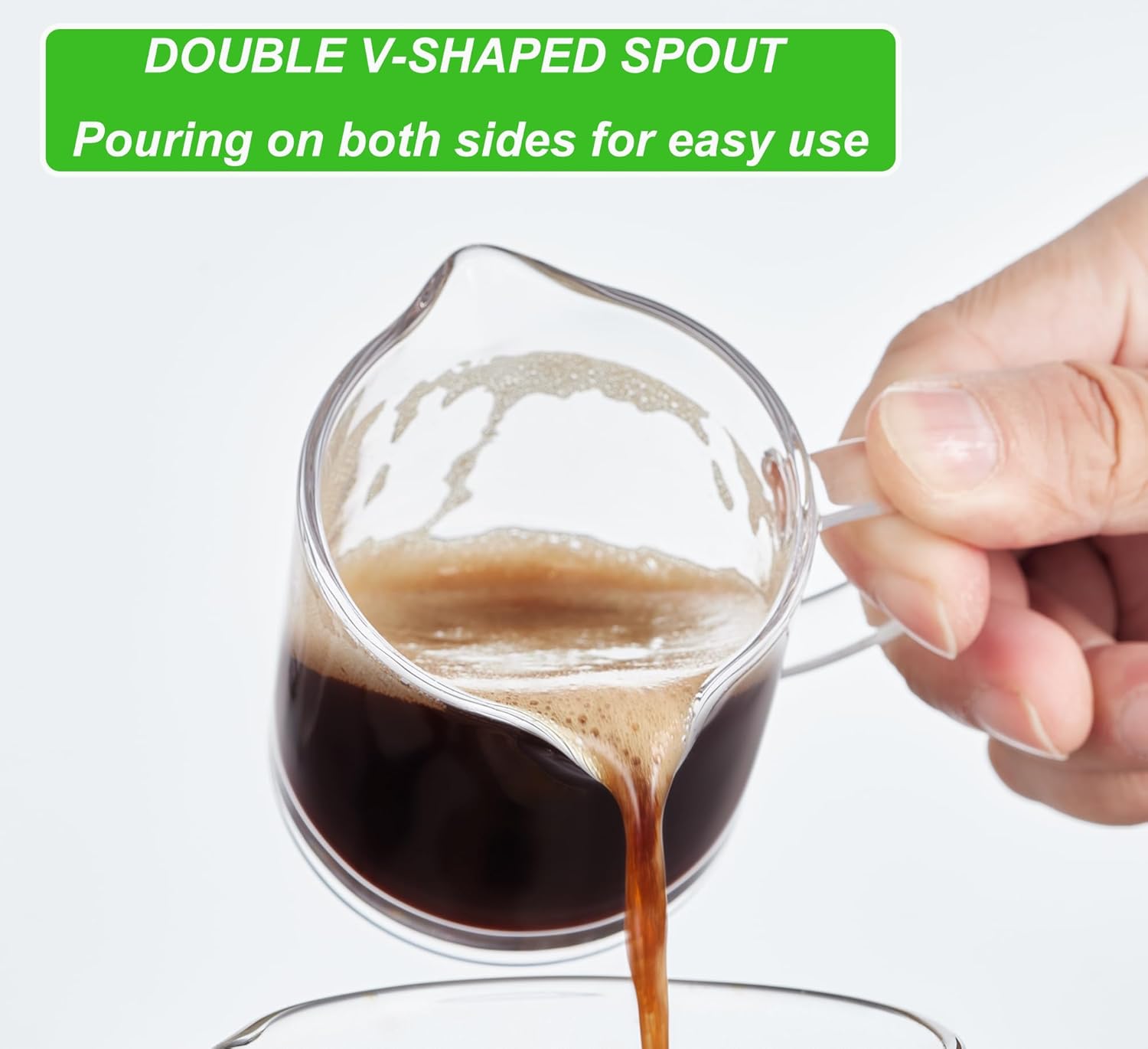 Ackers Shot Glasses Espresso Parts 4.5OZ Double Spouts Milk Cup Clear Glass (Pack of 2) - Image 5