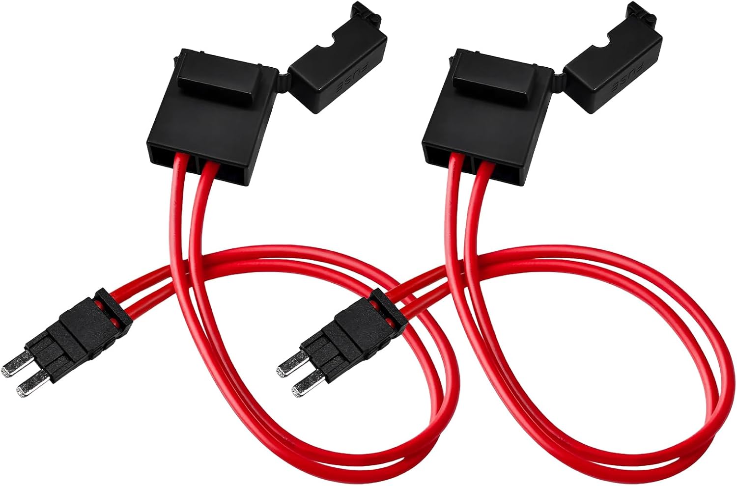 2 PCS Specialized Car Fuse Holder Connector, 32V 20A Standard Automotive Fuse Tap Adapter with 16 AWG Extended Wires, Low Profile Blade Type Fuses Holder for ATM/APM Fusebox Panels - Image 1