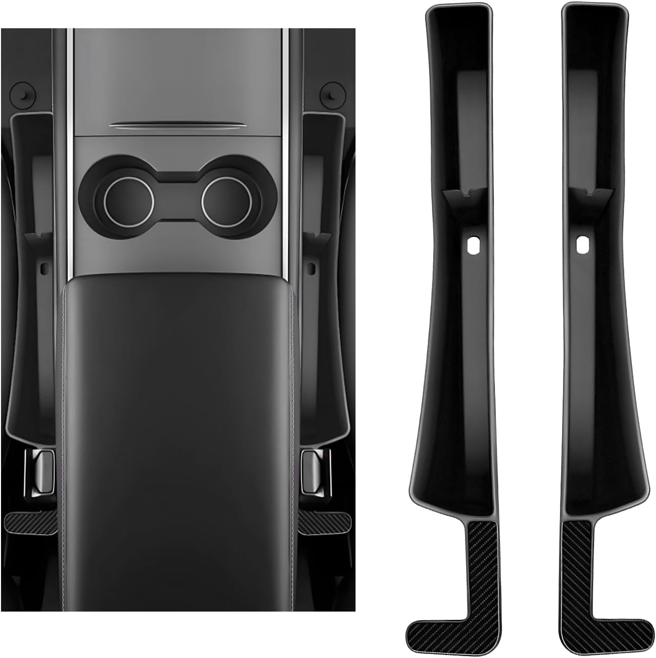 2PCS Car Seat Gap Filler, Automotive Seat Organizer Fill The Gap Between Seat and Console, Universal Car Gap Seat Storage for Phone Wallets and Keys, Car Accessories (Black) - Image 1