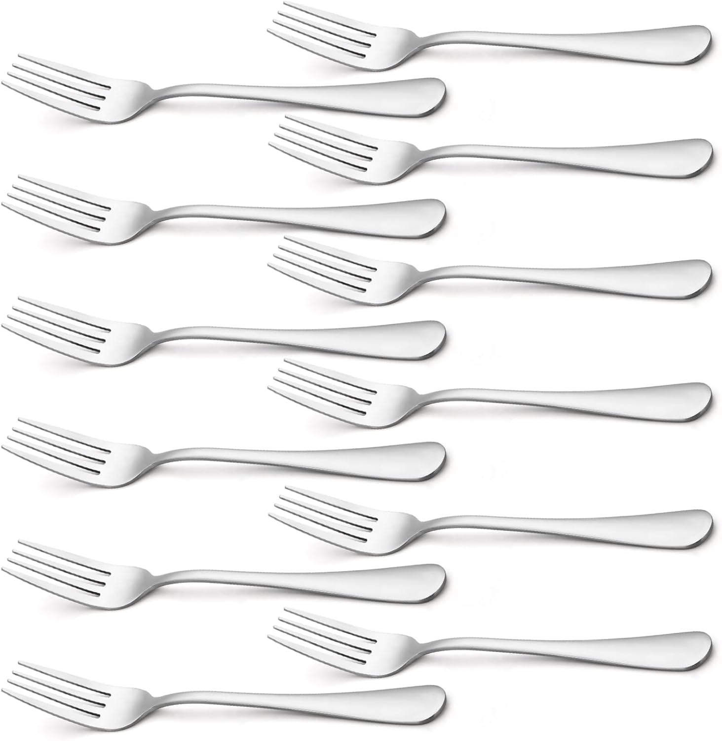 Silverware, Dinner Fork 8 Inches, Forks Set of 12 Premium Food Grade Stainless Steel Forks for Home Kitchen Party Restaurant, Mirror Polished Dishwasher Safe - Image 1