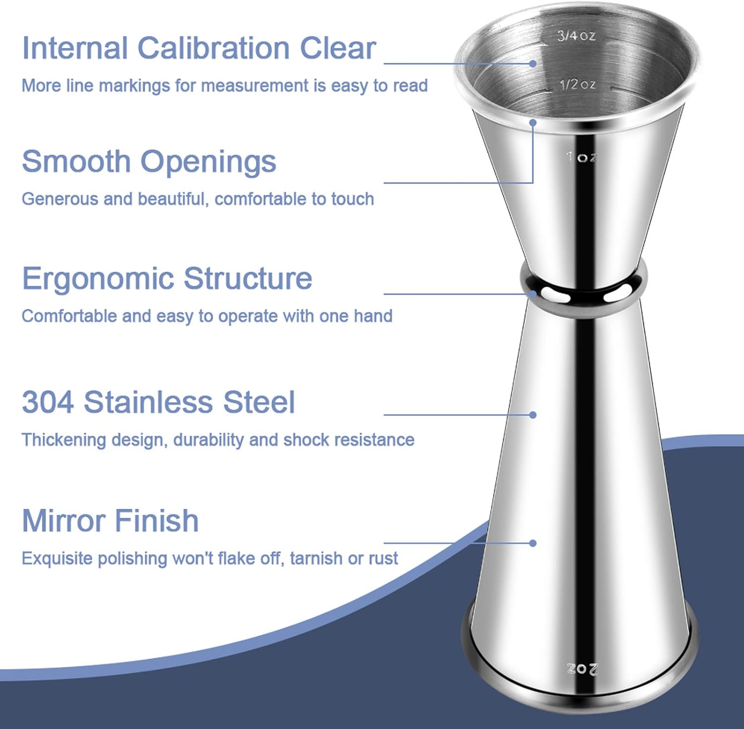 Mixing Spoon and Jigger for Bartending Stainless Steel Home Bar Tool for Making Delicious Cocktails Drinks Juice - Image 2