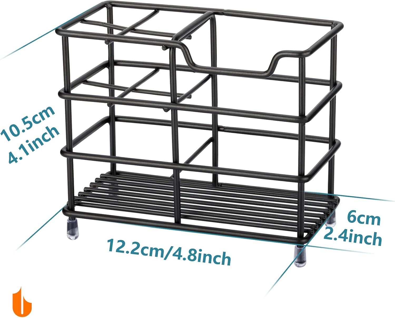 304 Stainless Steel Bathroom Toothbrush Holder Toothpaste Holder Stand Bathroom Accessories Organizer (Black, Small) - Image 2