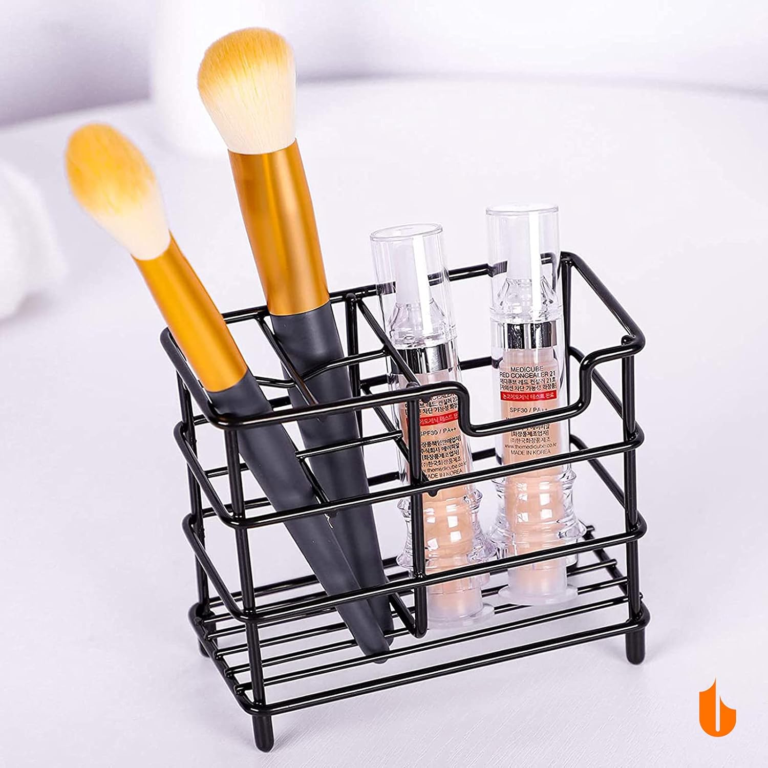 304 Stainless Steel Bathroom Toothbrush Holder Toothpaste Holder Stand Bathroom Accessories Organizer (Black, Small) - Image 6