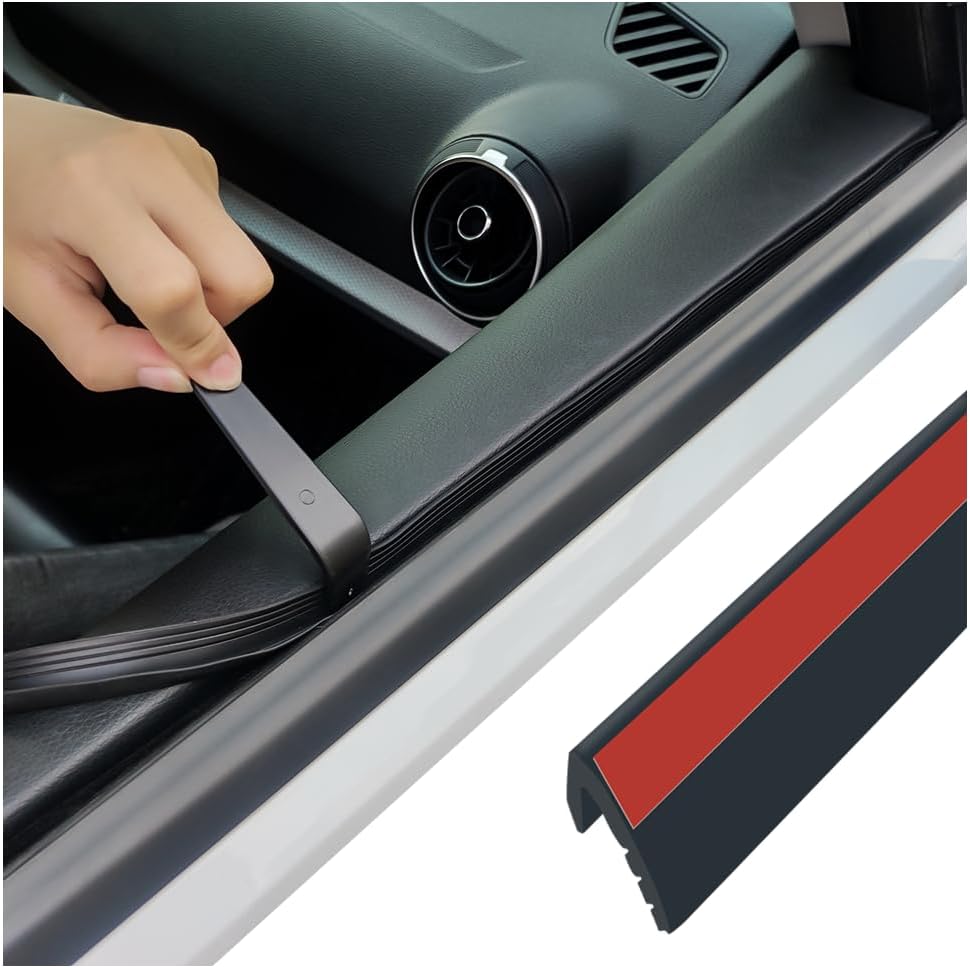 13Ft Car Door Rubber Seal Strip,Silent & Dustproof Rubber Car Window Seal Strip,Universal V-Shaped Self Adhesive Automotive Window Seals Trim with Installation Tool - Image 1
