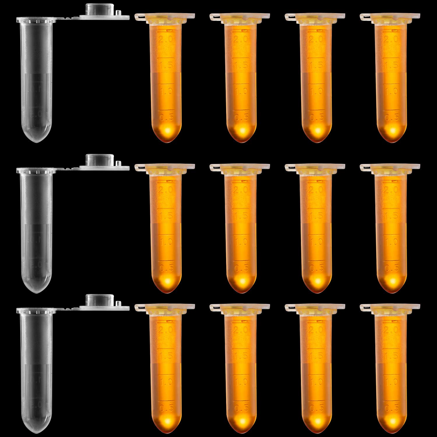 Ackers Science 250Pcs 2.0ml Polypropylene Graduated Microcentrifuge Tubes with Snap Cap,Natural - Image 3