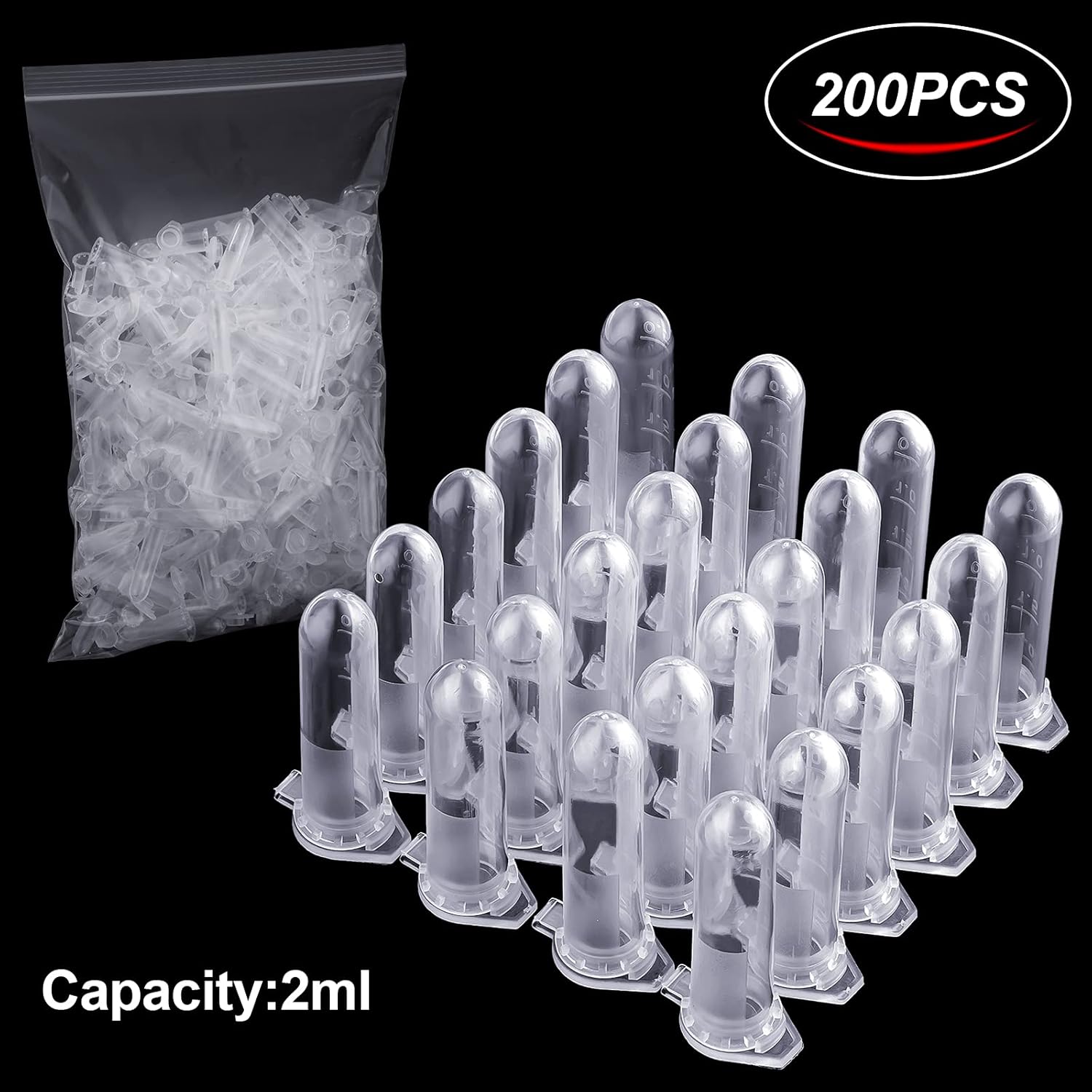 Ackers Science 250Pcs 2.0ml Polypropylene Graduated Microcentrifuge Tubes with Snap Cap,Natural - Image 4