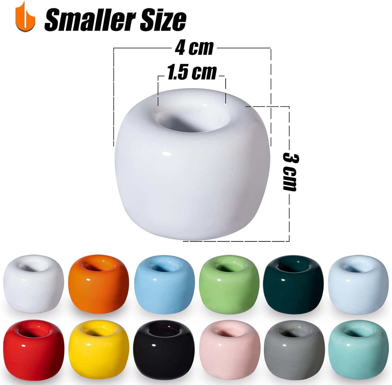 Travel-Friendly Mini Ceramics Toothbrush Holders for Bathroom Decor Vanity Countertops, Space Saver, White, 2 Pack - Image 2