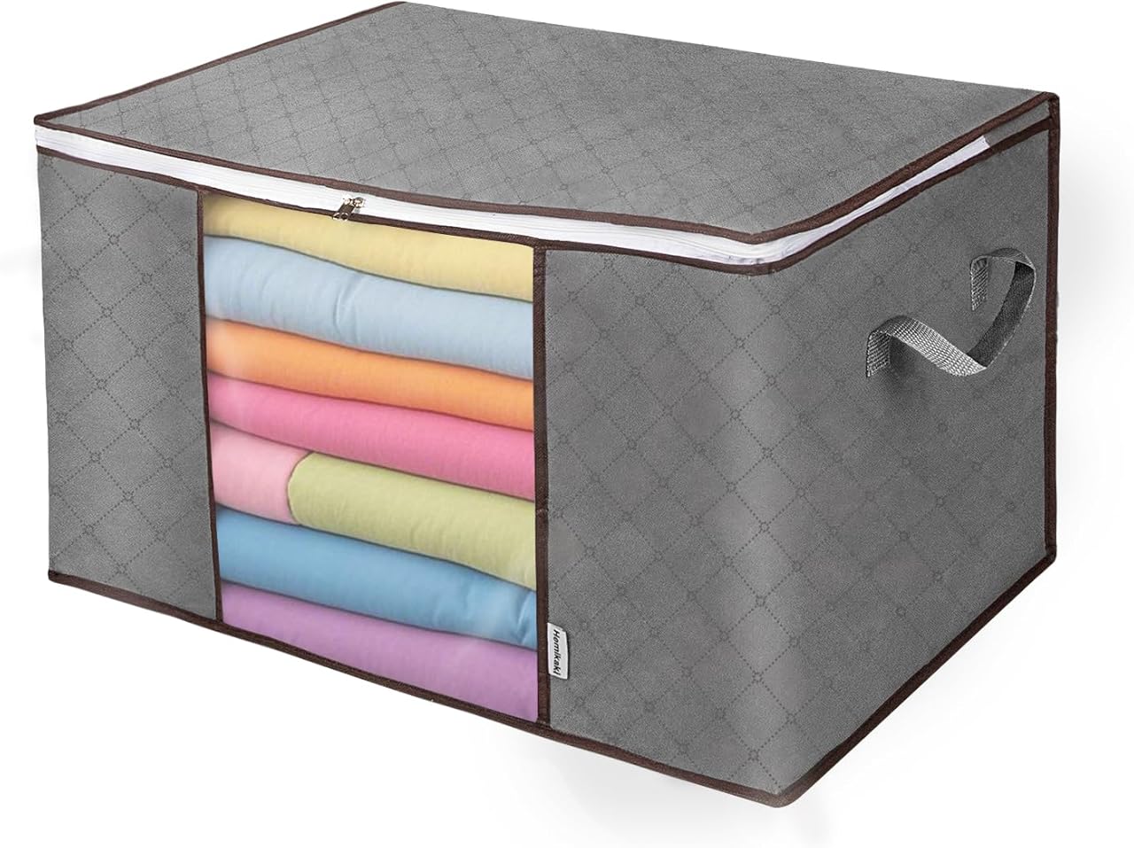 Non-Woven Clothes Storage Bag 90L - Large Capacity Dustproof Organizer with Clear Window for Seasonal Wardrobe - Image 1
