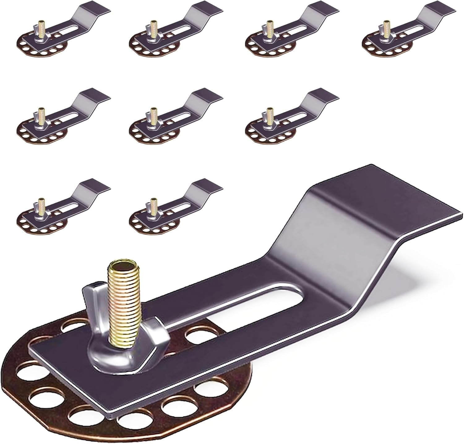 Sink Clips, Undermount Sink Brackets, Bathroom Kitchen Ceramic Stainless Steel Sink Basin Support Clamps for Marble Granite Vanity Countertop Installation Repair Kit (10) - Image 1