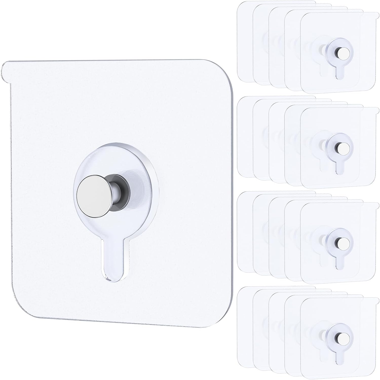 20 Pcs Adhesive Picture Hooks 20 lbs Max 2.2”Load No Drill Screw Stickers Heavy Duty Picture Hangers Without Nails No Nail Wall Hooks for Hanging Frame Hanger Sticky Hook for Bathroom Kitchen - Image 1