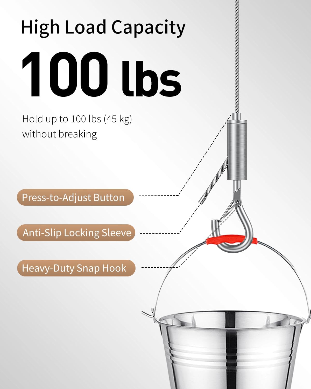 Adjustable Picture Hanging Wire, 6.6 Feet 1/16