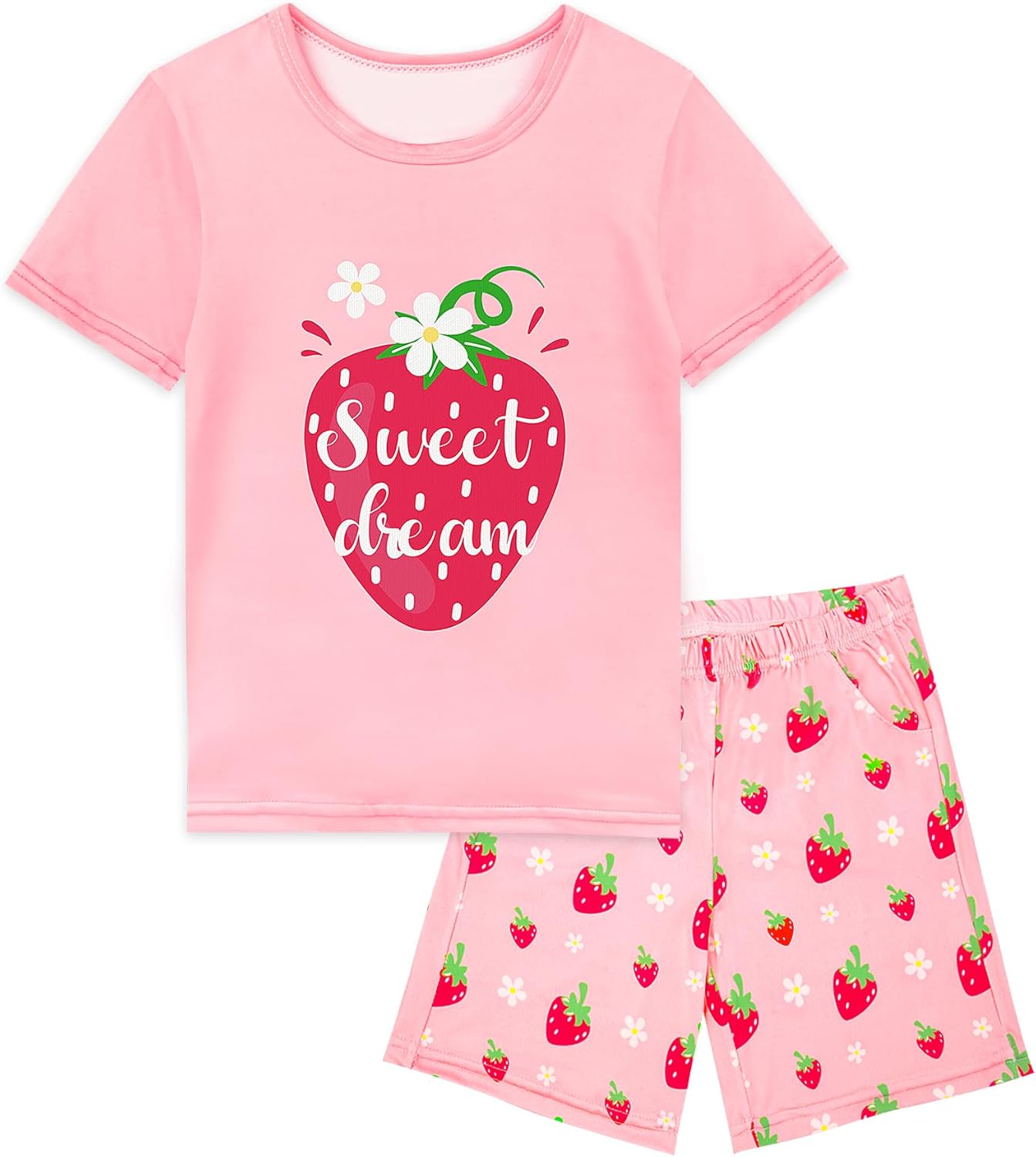 Girls Pajamas Short Sleeve Toddler Summer Pjs Girls' Sleepwear 2 Pieces Lounge Sets Kids Clothes 3T-14Y - Image 1