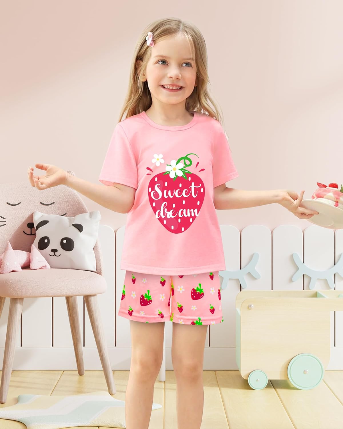Girls Pajamas Short Sleeve Toddler Summer Pjs Girls' Sleepwear 2 Pieces Lounge Sets Kids Clothes 3T-14Y - Image 3
