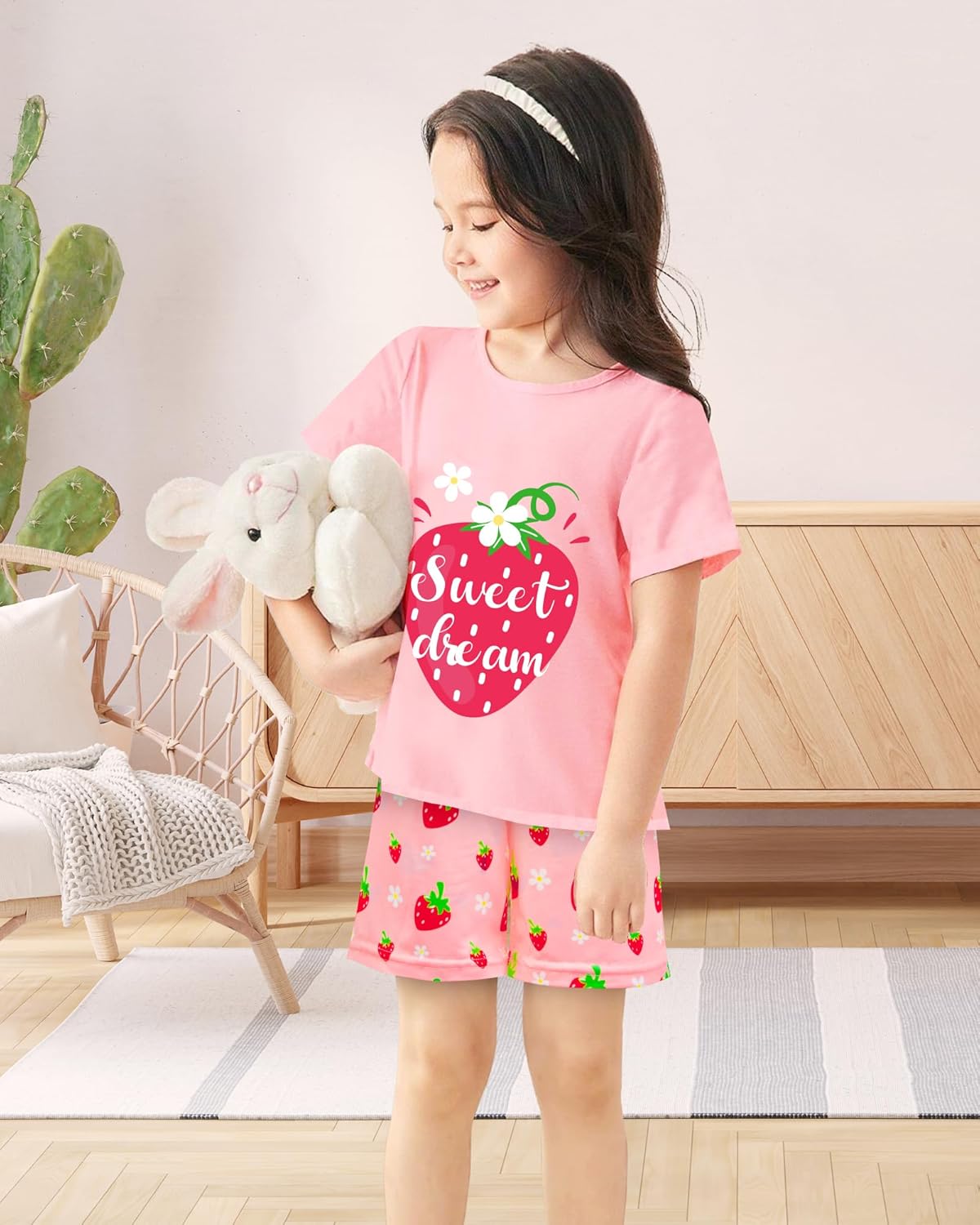 Girls Pajamas Short Sleeve Toddler Summer Pjs Girls' Sleepwear 2 Pieces Lounge Sets Kids Clothes 3T-14Y - Image 4
