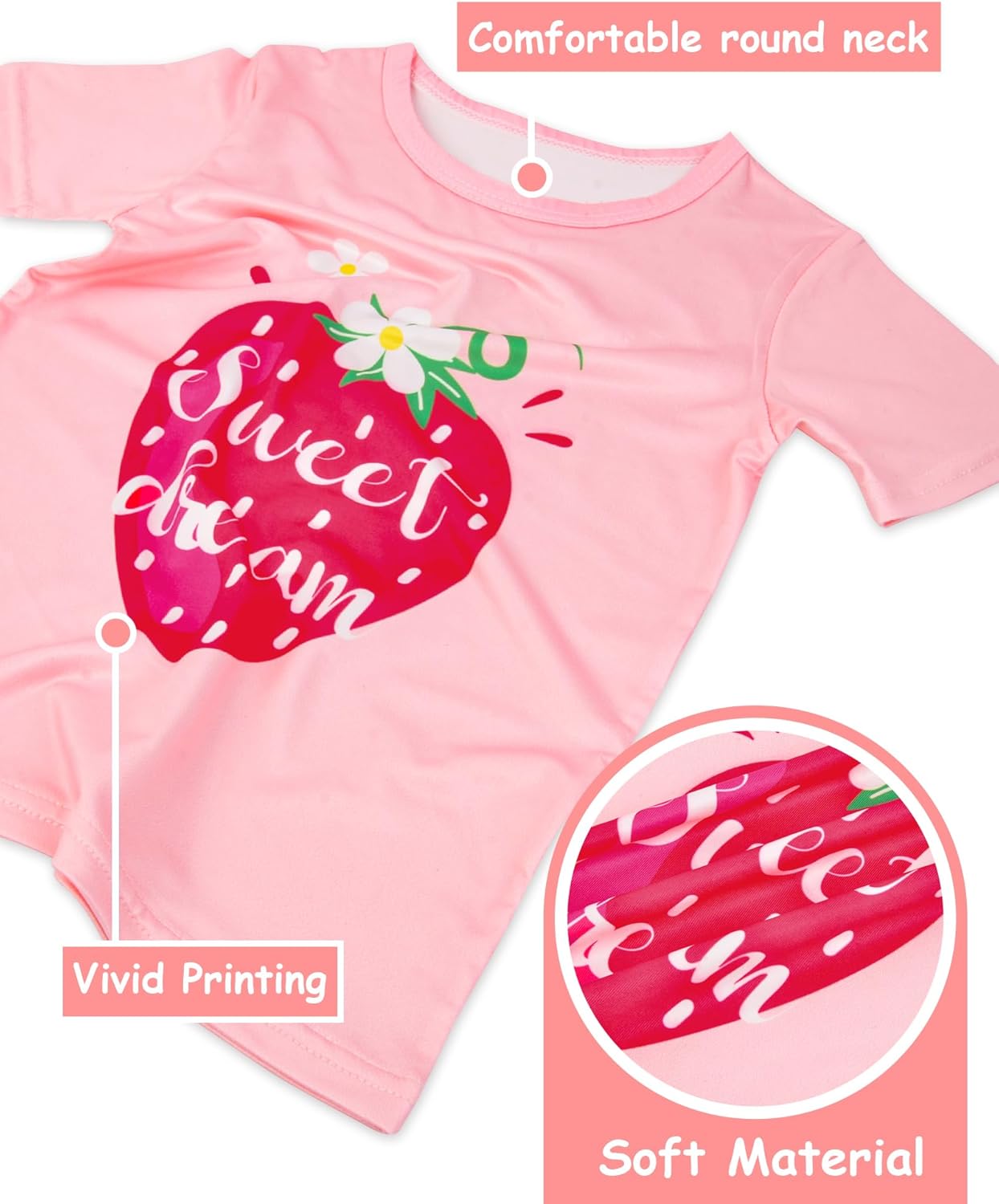 Girls Pajamas Short Sleeve Toddler Summer Pjs Girls' Sleepwear 2 Pieces Lounge Sets Kids Clothes 3T-14Y - Image 5