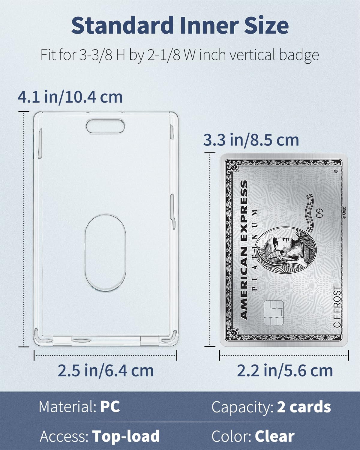 2 Pack Heavy Duty Badge Holder with Clear Window and 2 Pack Thumb-Slot Badge Holder Clear ID Card Holders for Office School ID Credit Cards Proximity Cards Driver’s Licenses Passes - Image 8