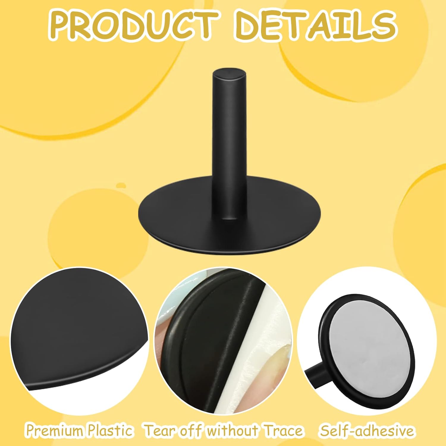 20Pcs Plastic Duck Holder Car, Rubber Duck Plug Ducks Display Fixed Mount Duck Holder, Self-Adhesive Duck Holder for Car, Gift for Car Lover, Black(Rubber Ducks Not Included) - Image 3