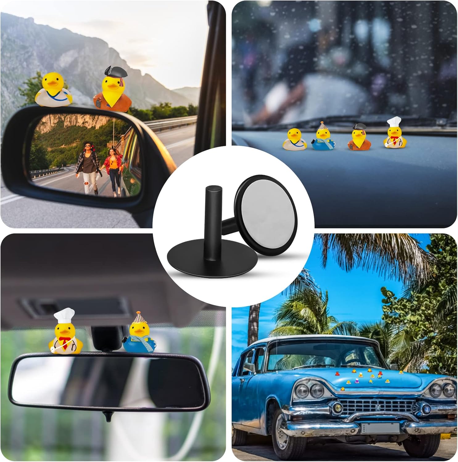 20Pcs Plastic Duck Holder Car, Rubber Duck Plug Ducks Display Fixed Mount Duck Holder, Self-Adhesive Duck Holder for Car, Gift for Car Lover, Black(Rubber Ducks Not Included) - Image 7