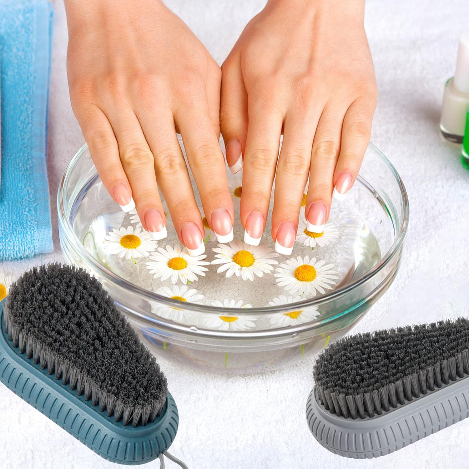 2 Pcs Nail Brush for Cleaning Fingernails, heavy Duty Finger Nail Scrub Brush Hand Scrub Brush with Hanging Rope, Narrow Bristles Fingernail Brush for Cleaning and Scrubbing Fingernails and Toes - Image 5